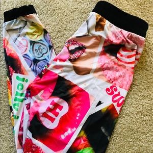 I WANT CANDY! Fun Jogger Style Festival Casual PANTS New Size Small